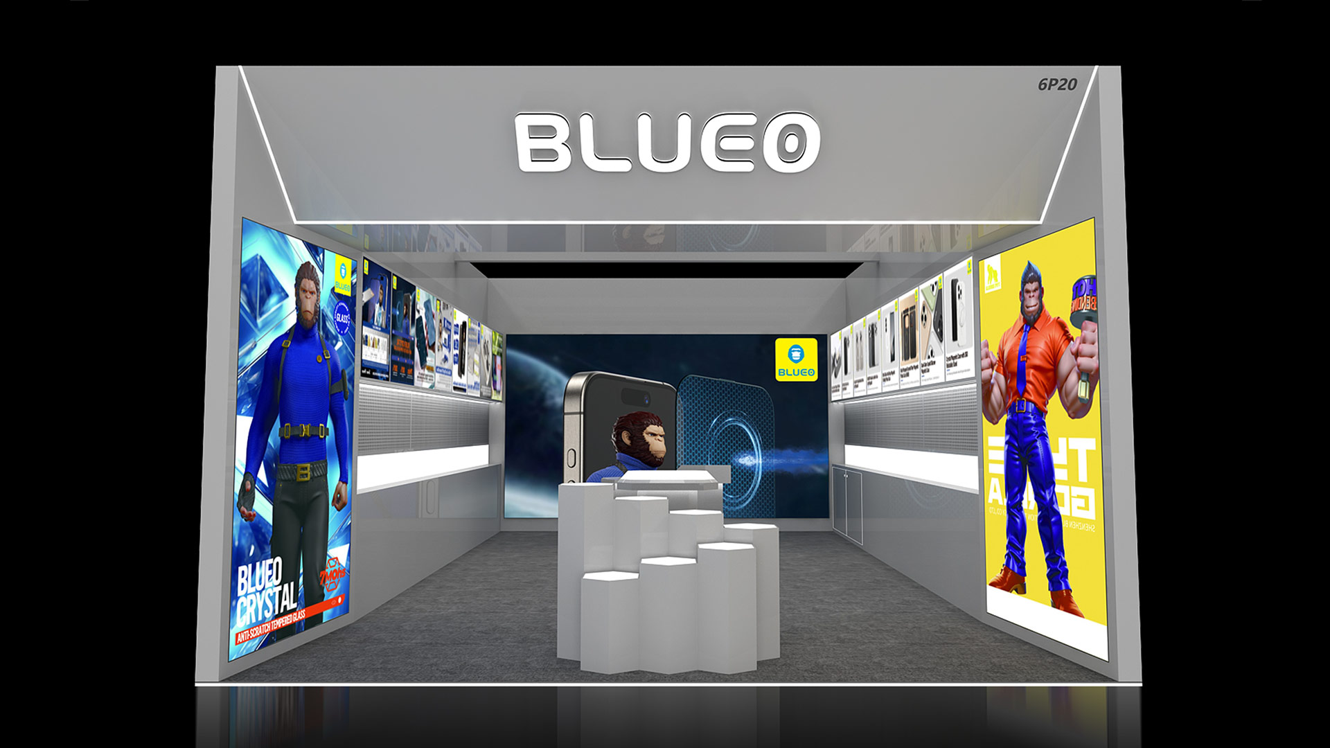 【香港电子展】Blueo蓝橙展位设计、展位搭建